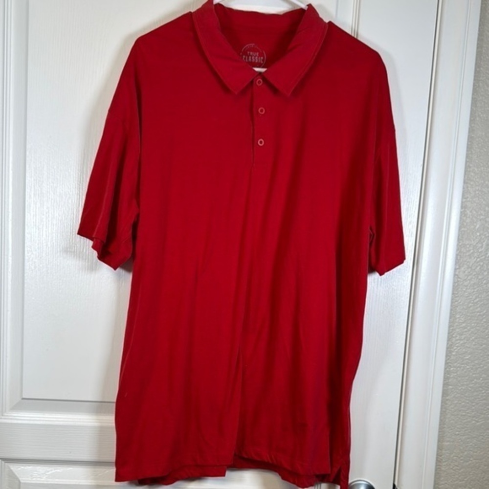 True Classic Red Polo Shirt Size XXL EUC #5644